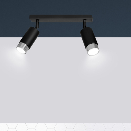 Lampa sufitowa HIRO 2 BL/CHROME Emibig 964/2 czarny/chrom