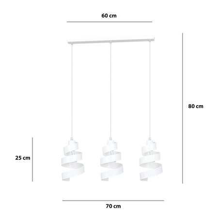 Lampa wisząca SAGA 3 WHITE Emibig 351/3 biały