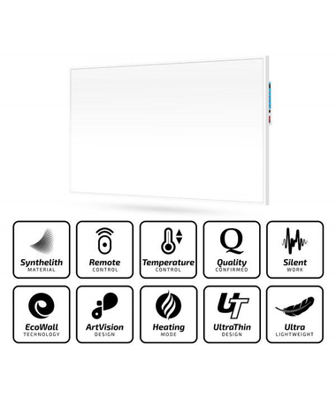 Panel grzewczy Cronos z WiFi i pilotem 960W kolor ramki biały