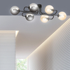 Lampa sufitowa BRENDI 6A BL MIX 2 Emibig 834/6A2 czarny/złoty