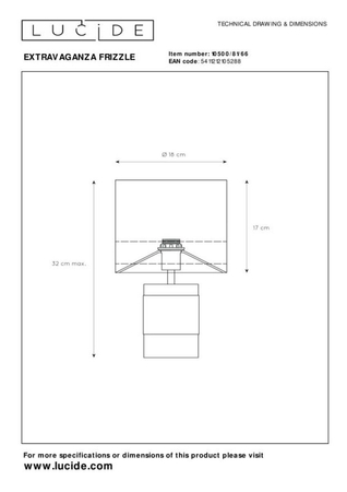 Lampa stołowa Lucide EXTRAVAGANZA FRIZZLE 10500/81/66 różowy