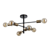 Lampa wisząca Italux Piansi PND-4025-6-BL-HBR Czarny mat, mosiądz miodowy