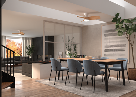 Wentylator CRETA biały, drewno Ø915 DC 24W 3A LED 24W CCT zmienna barwa, pilot