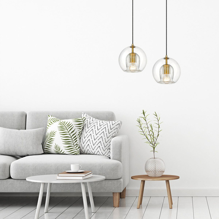 Lampa wisząca Arette 1xE27 złota/transparentna LP-133/1P