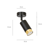 Lampa sufitowa HIRO 1 BL/GOLD Emibig 965/1 czarny/złoty