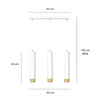 Lampa wisząca KIBO 3 WH/GOLD Emibig 642/3 biały/złoty
