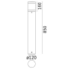 LILLESAND 1380 ALUMINUM E27 LED 9W 85CM