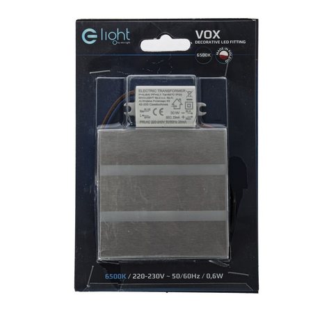 Eko-Light Oprawa schodowa VOX Barwa Zimna 6500K EKS3843 BIAŁY / SREBRNY