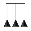 Lampa wisząca REBEL 3 Emibig 1272/3 czarny/złoty