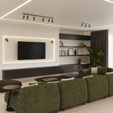 Sollux Lighting Plafon RING 6L zielony oliwkowy SL.1505