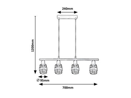 Lampa wisząca Rabalux Indiana 5284 czarny