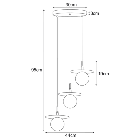 Lampa wisząca Kaja SANTE K-5375 czarny, biały