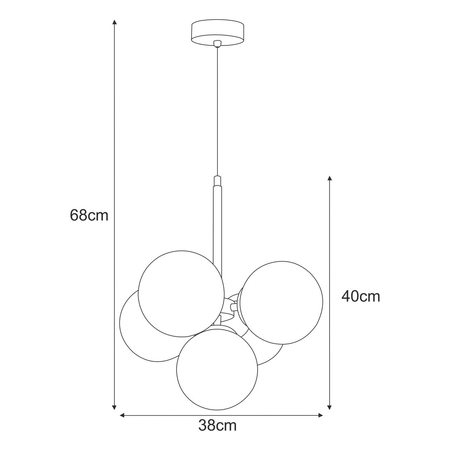 Lampa wisząca Kaja MEGAN K-5365 czarny, grafitowy
