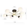 Lampa sufitowa MAGNUM 6 Emibig 1233/6 biały/czarny