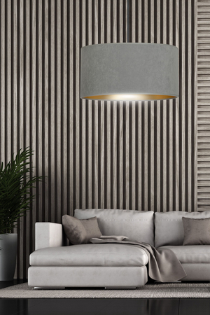 Lampa wisząca HILDE 1 BL GRAY Emibig 1050/1 czarny/chrom