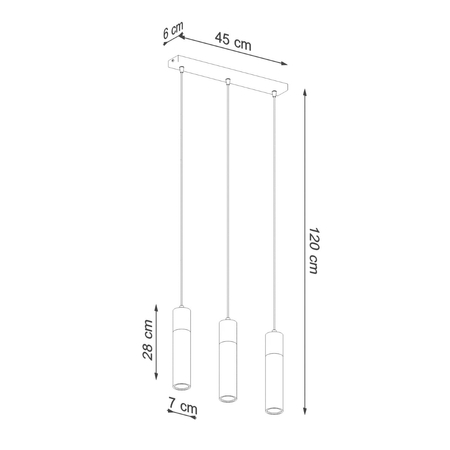 Sollux Lighting Lampa wisząca ZANE 3 szara SL.0967