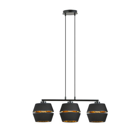 Lampa wisząca PIANO 3 Emibig 1183/3 czarny/złoty