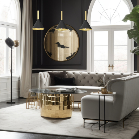 Milagro Lampa wisząca PERU BLACK 3xE27 MLP0978 CZARNY + MOSIĄDZ