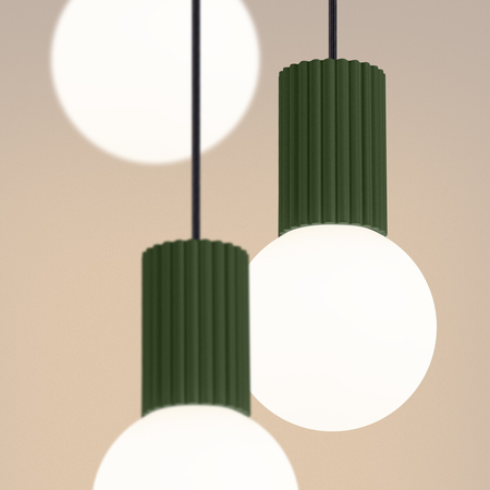 Sollux Lighting Lampa wisząca HALO 3P zielona oliwka SL.1725