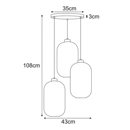 Lampa wisząca Kaja SILVA K-5756 grafitowy, czarny