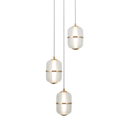 Lampa wisząca Italux Alani PND-34375-3-BK Czarny mat, złoty