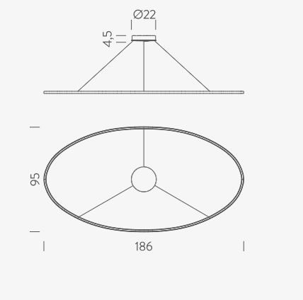 Lampa wisząca Nemo ELPLNW59 Ellisse Mega Downlight