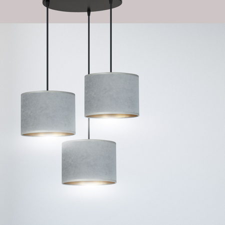 Lampa wisząca HILDE 3 BL PREMIUM GRAY Emibig 1050/3PREM czarny/chrom