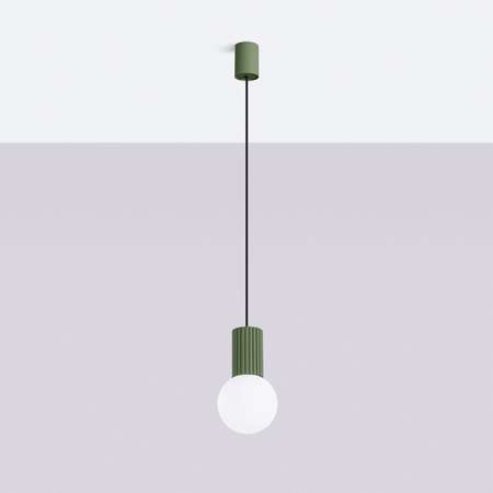 Sollux Lighting Lampa wisząca HALO 1 zielona oliwka SL.1724