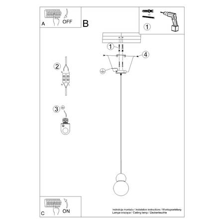 Sollux Lighting Lampa wisząca PEKKA 3P biała/naturalne drewno SL.1391