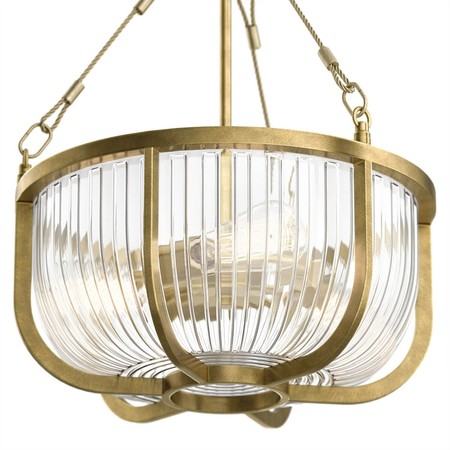 Lampa wisząca / Półplafon Roux - 3 źródła światła - Naturalny mosiądz Quintiesse QN-ROUX3-NBR