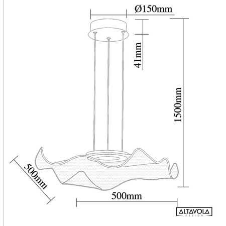 Lampa wisząca Velo No.2 złota