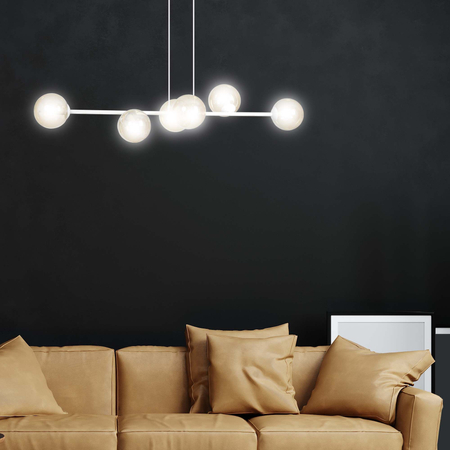 Lampa wisząca ROSSI 6 WH MIODOWY Emibig 879/6 biały/beżowy