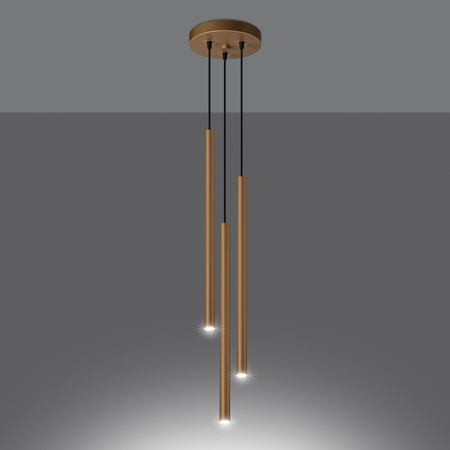 Sollux Lighting Lampa Wisząca PASTELO 3P złoty połysk SL.1197