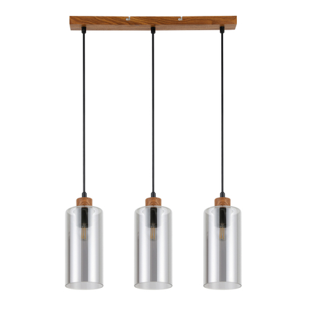 Lampa wisząca Italux Naster PND-23051-3-WO Drewniany, czarny