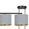 Lampa wisząca HILDE 4 BL GRAY Emibig 1050/4 czarny/chrom