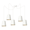 Lampa wisząca LINK 5 WHITE / GOLD Emibig 456/5 biały/złoty