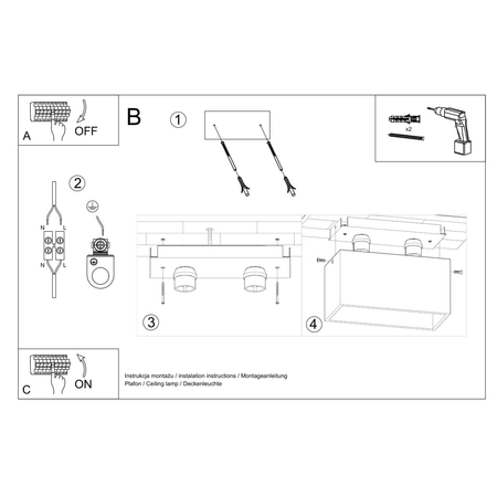Sollux Lighting Plafon QUAD naturalne drewno SL.0493