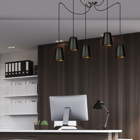Lampa wisząca LINK 5 BLACK / GOLD Emibig 455/5 czarny/złoty