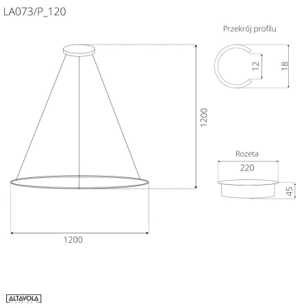 Lampa wisząca Ledowe Okręgi No.1 120cm 3k biała Dali