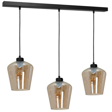 Milagro Lampa wisząca SANTIAGO AMBER 3xE27 MLP6610 CZARNY