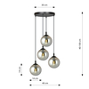 Lampa wisząca COSMO 4 BL PREMIUM GRAFIT Emibig 712/4PREM czarny