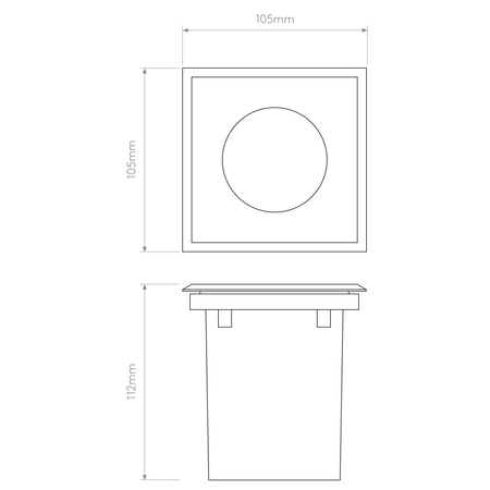 Lampa gruntowa Astro Gramos Square 1312009 Mosiądz
