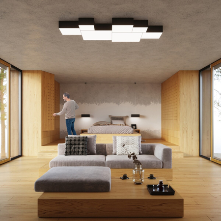 Sollux Lighting Plafon HORUS 45 czarny SL.0139
