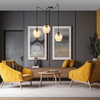 Lampa wisząca LEVEL 3 BL MIODOWY Emibig 758/3 czarny/złoty