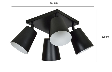 Lampa wisząca PRISM 4 BLACK / WHITE Emibig 385/4 biały/czarny