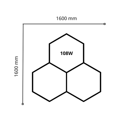 Lampa LED Hexagon Blaupunkt 108W geometryczny panel sufitowy led 4000K CRI90 w kształcie plasta miodu