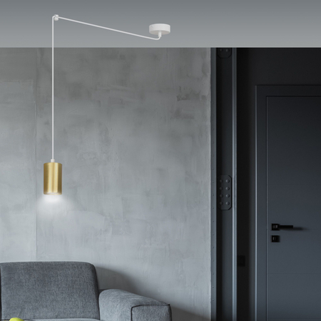 Lampa wisząca TRAKER 1 WH/GOLD Emibig 527/1 biały/złoty