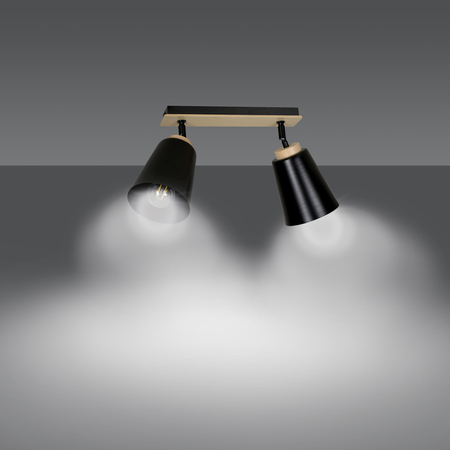 Lampa sufitowa ATLAS 2 BLACK Emibig 725/2 czarny