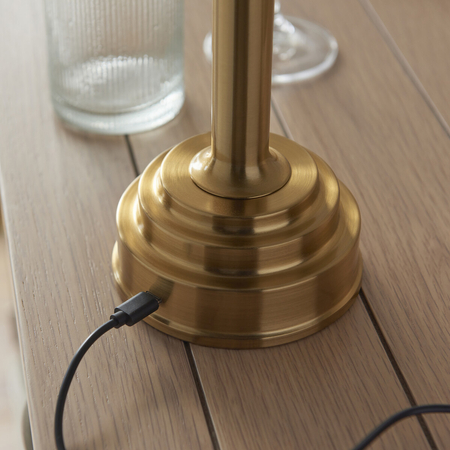 Lampa stołowa Endon Lighting Upton Rechargeable 110461 mosiądz