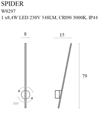 Kinkiet Maxlight W0297 złoty